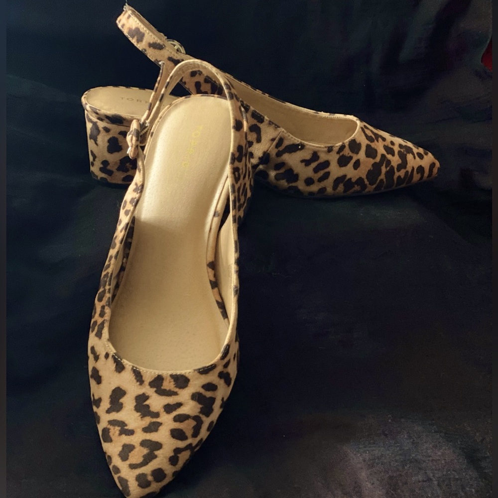 Torrid leopard sling back pumps